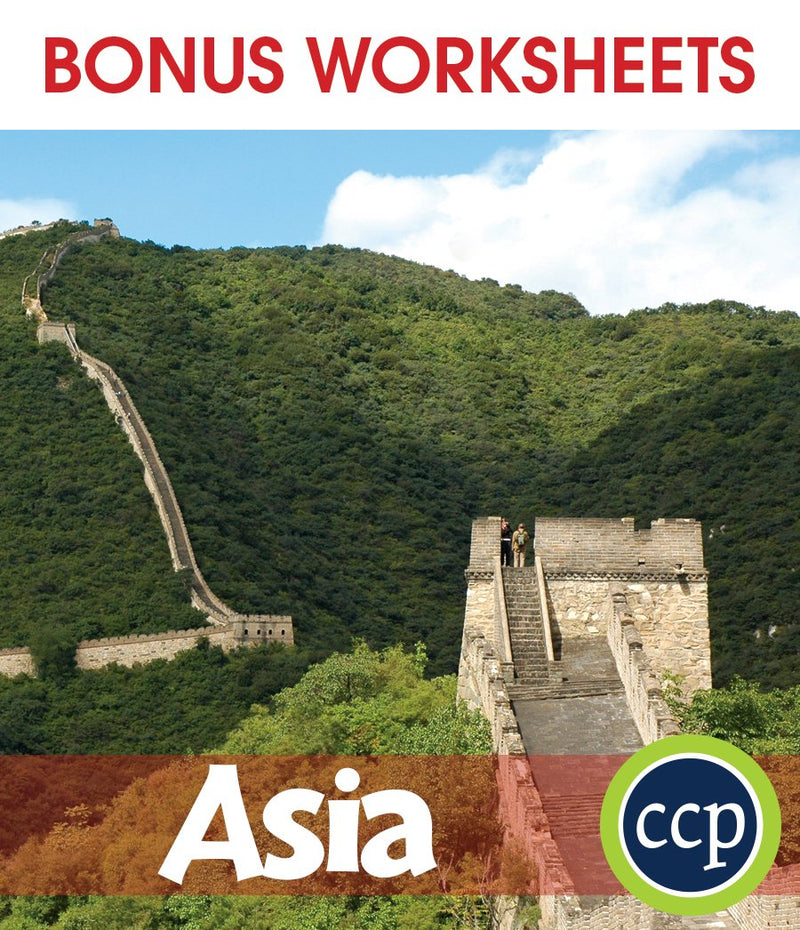Asia - BONUS WORKSHEETS