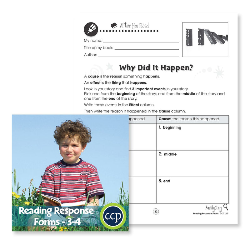 Reading Response Forms: Why Did It Happen? Gr. 3-4 - WORKSHEET