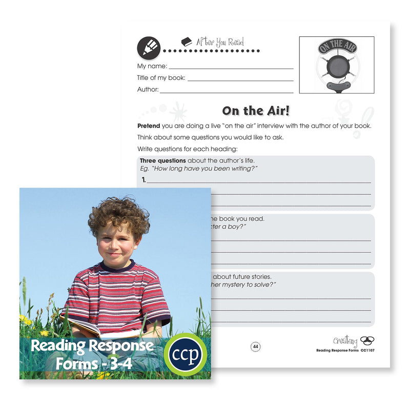 Reading Response Forms: On the Air! Gr. 3-4 - WORKSHEET