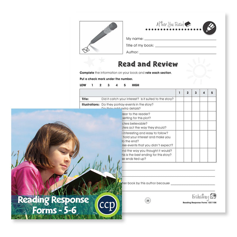 Reading Response Forms: Read and Review Gr. 5-6 - WORKSHEET