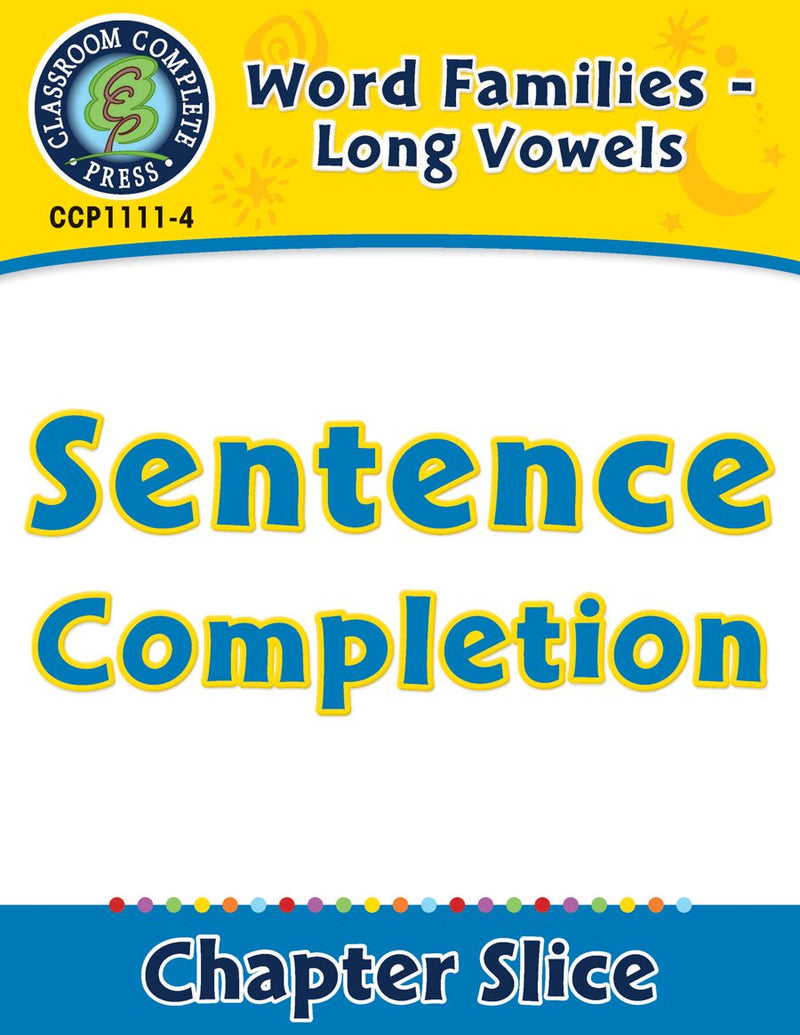 Word Families - Long Vowels: Sentence Completion