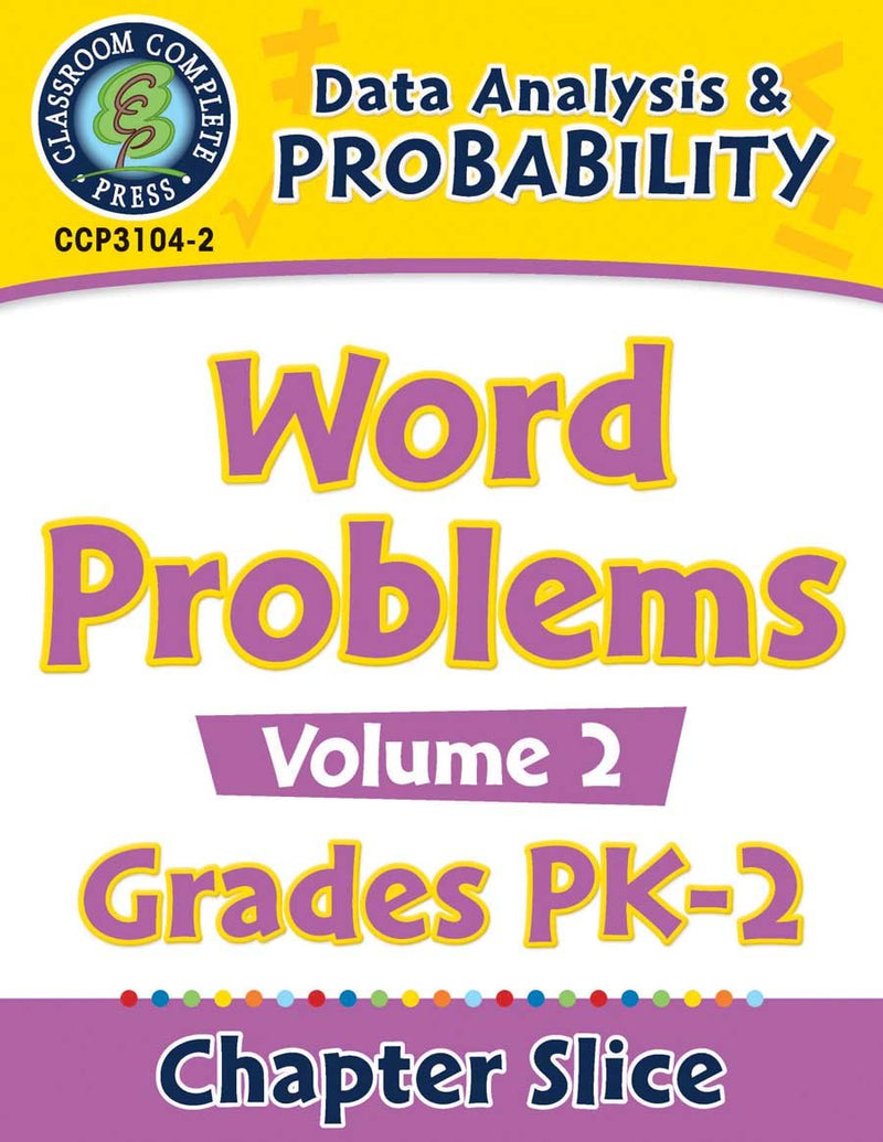 Data Analysis & Probability: Word Problems Vol. 2 Gr. PK-2