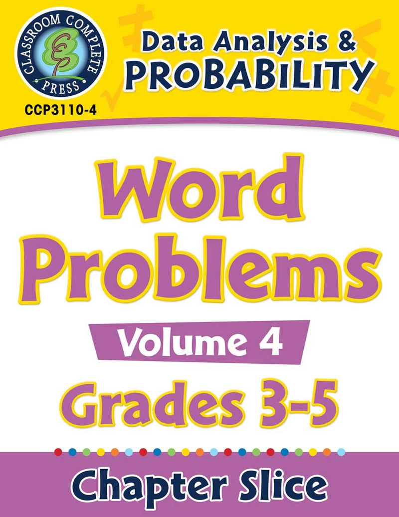 Data Analysis & Probability: Word Problems Vol. 4 Gr. 3-5