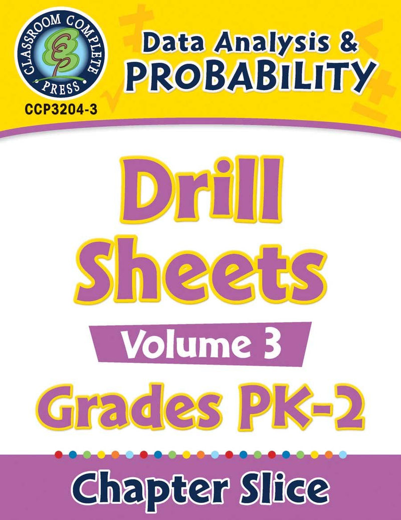 Data Analysis & Probability - Drill Sheets Vol. 3 Gr. PK-2