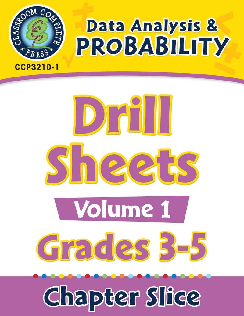 Data Analysis & Probability: Drill Sheets Vol. 1 Gr. 3-5