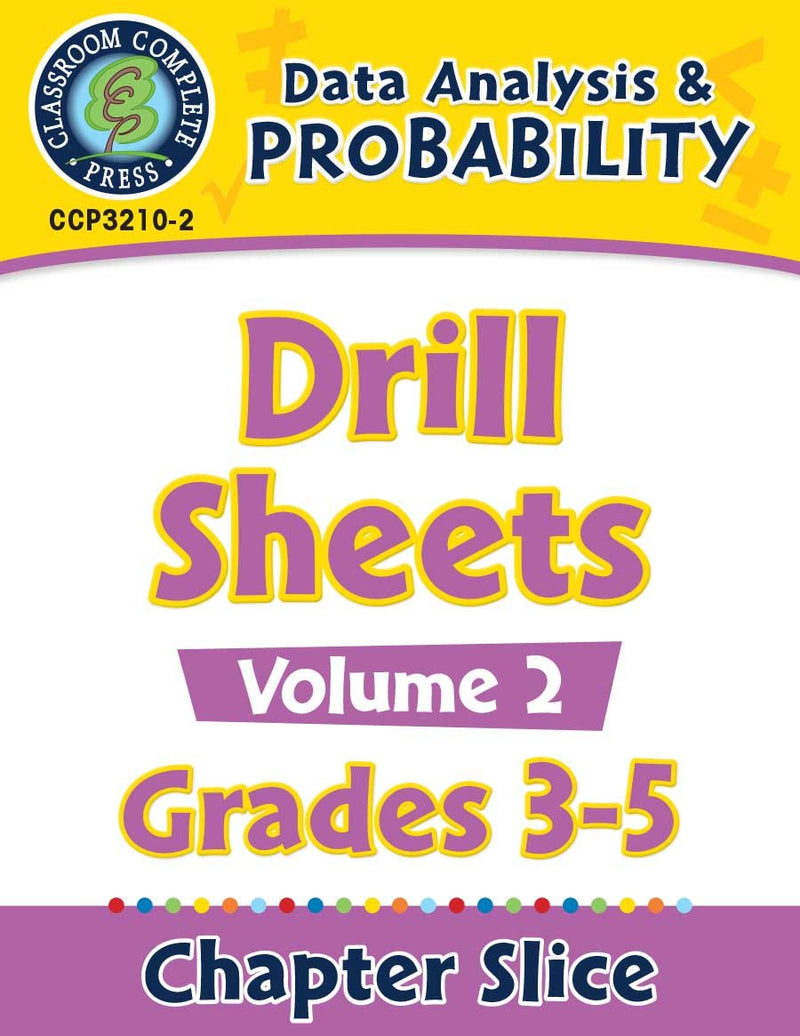 Data Analysis & Probability: Drill Sheets Vol. 2 Gr. 3-5