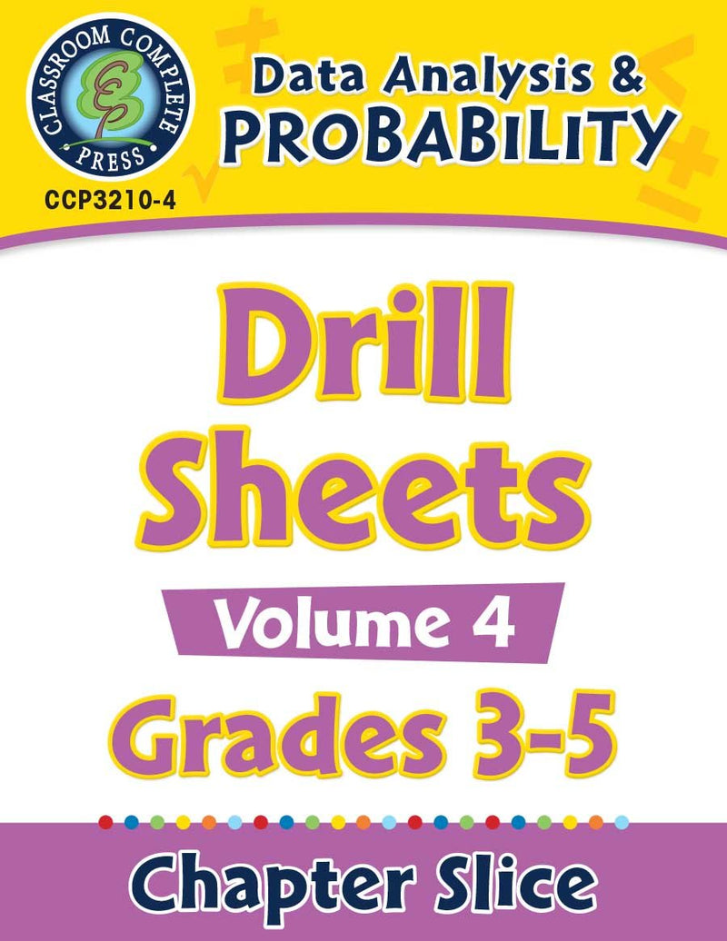 Data Analysis & Probability: Drill Sheets Vol. 4 Gr. 3-5