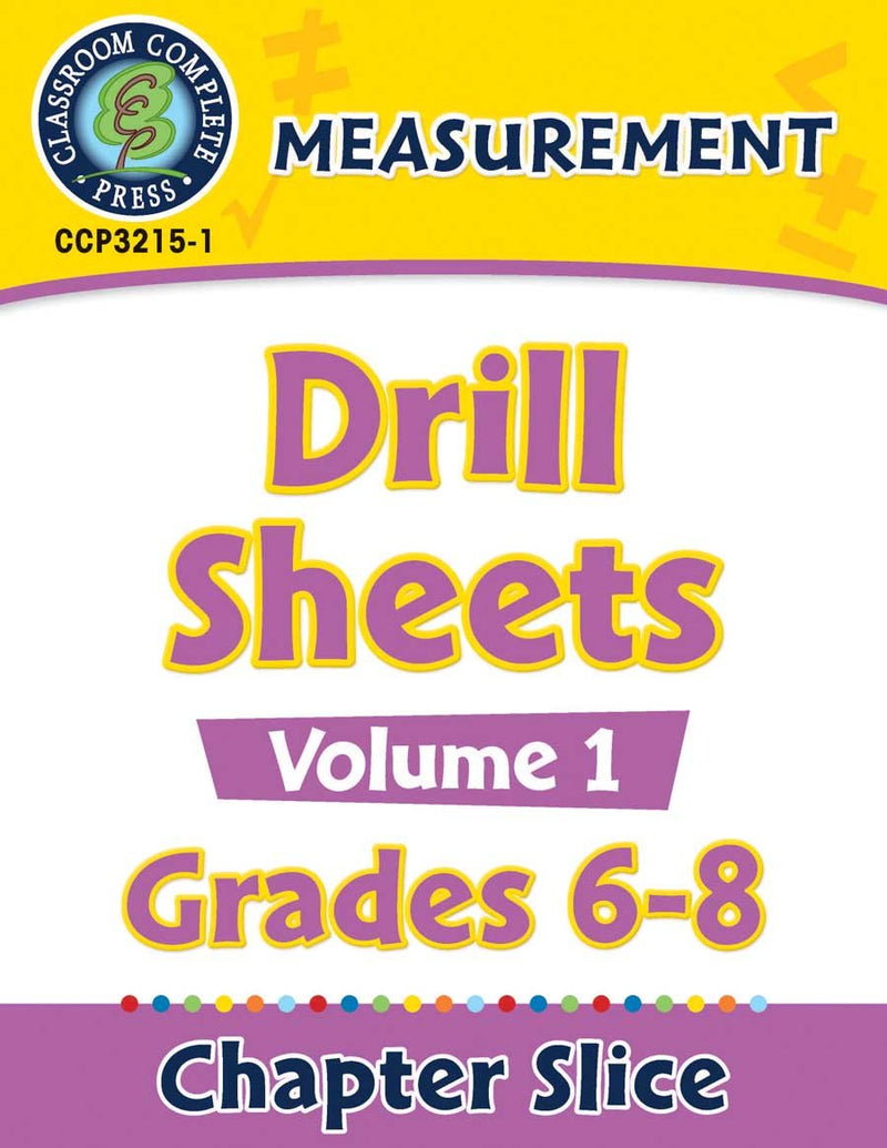 Measurement - Drill Sheets Vol. 1 Gr. 6-8