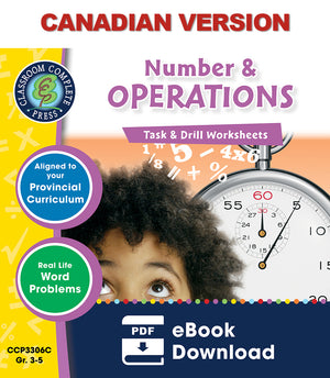 Number & Operations - Grades 3-5 - Task & Drill Sheets - Canadian Content