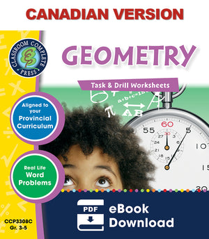 Geometry - Grades 3-5 - Task & Drill Sheets - Canadian Content