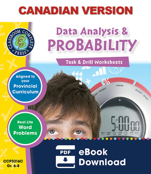 Data Analysis & Probability - Grades 6-8 - Task & Drill Sheets - Canadian Content