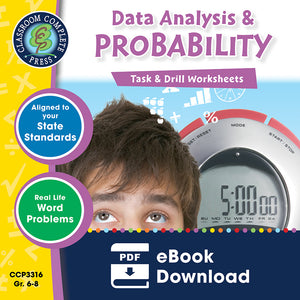 Data Analysis & Probability - Grades 6-8 - Task & Drill Sheets