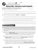 Solar System: Comets & Meteors Research - WORKSHEET