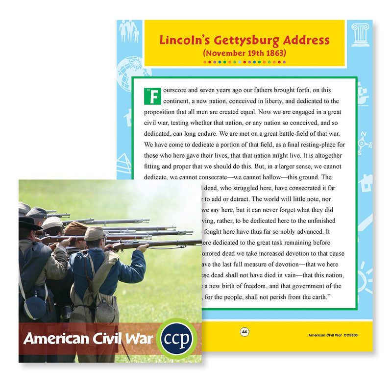 American Civil War: Lincoln's Gettysburg Address - WORKSHEET