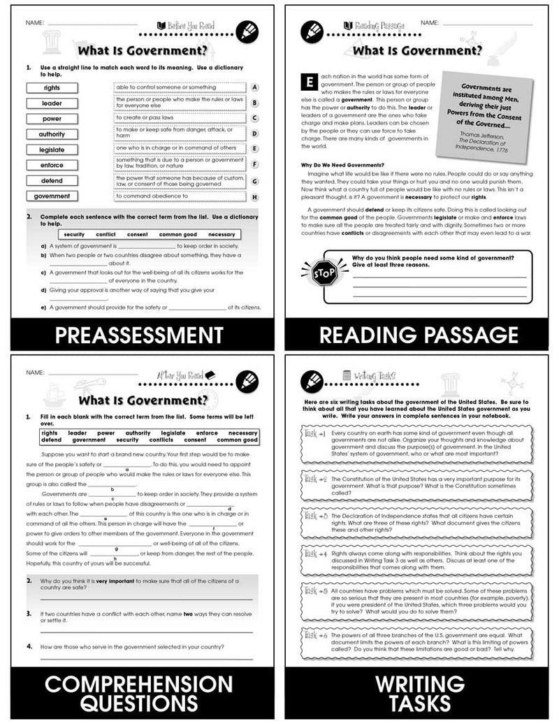American Government: What Is Government? Gr. 5-8