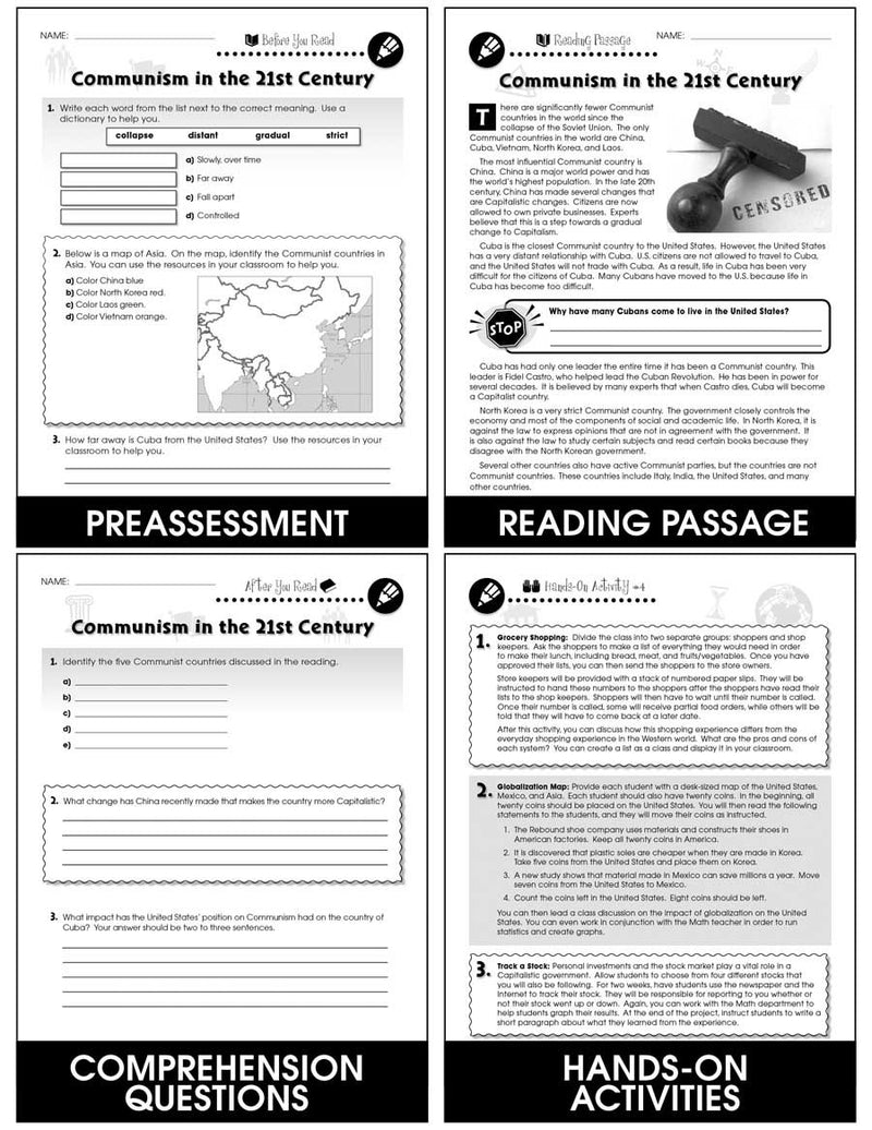 Capitalism vs. Communism: Communism in the 21st Century Gr. 5-8