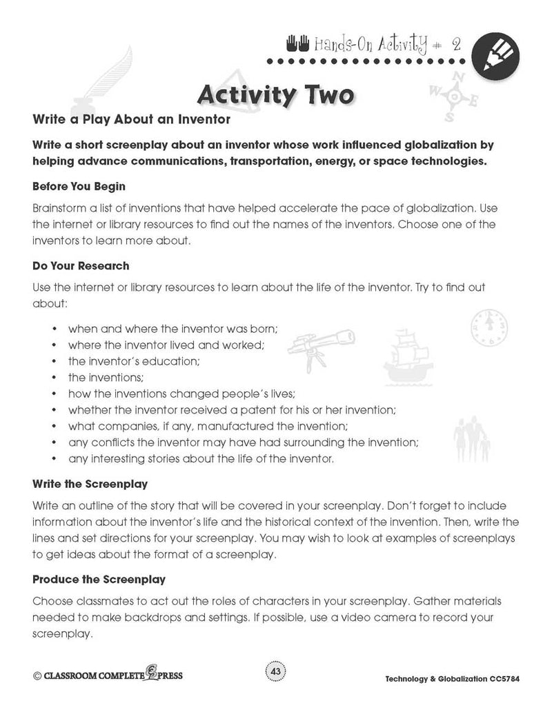 Technology & Globalization: Inventor Play - WORKSHEET