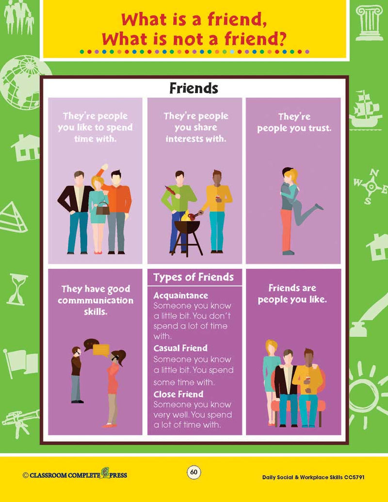 Daily Social & Workplace Skills: What Is A Friend Poster - WORKSHEET