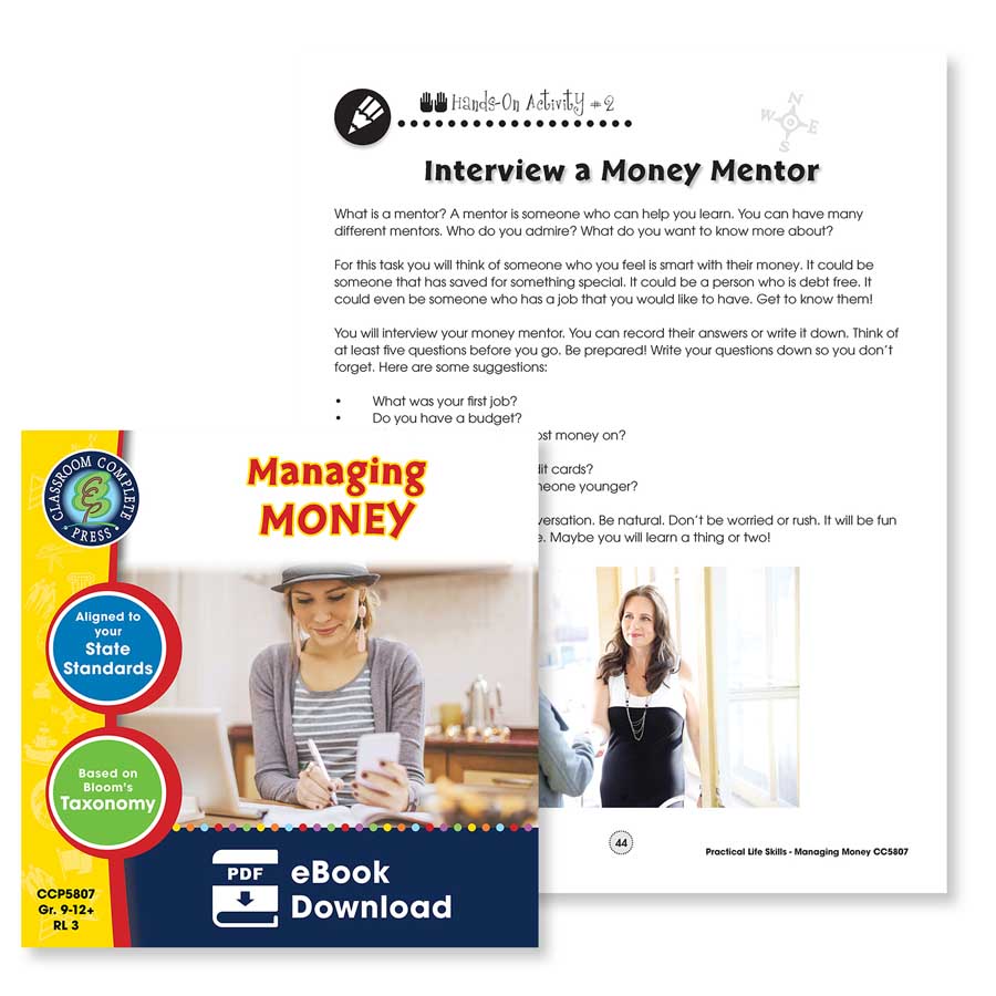 Managing Money: Interview a Money Mentor - WORKSHEET – CLASSROOM ...