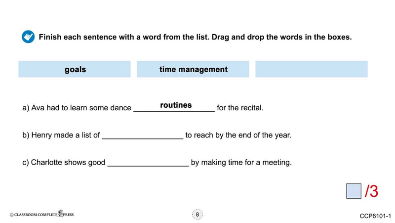 Daily Social & Workplace Skills: Daily Routines & Time Management - Google Slides (SPED)