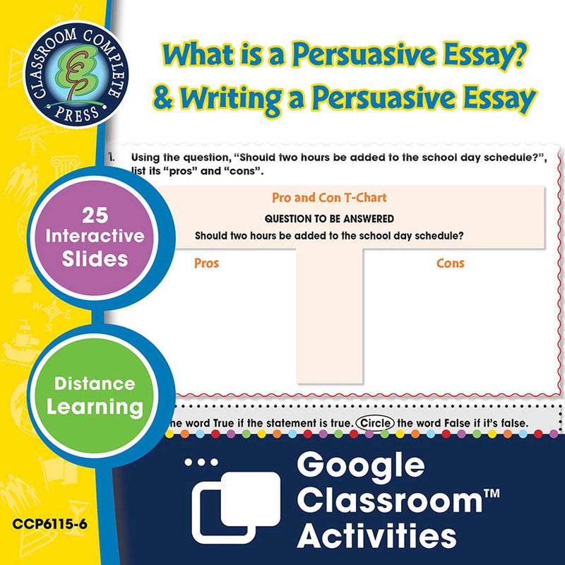 How to Write an Essay: What is a Persuasive Essay? & Writing a Persuasive Essay - Google Slides