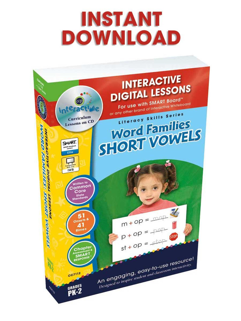 Word Families: Short Vowels - Digital Lesson Plan