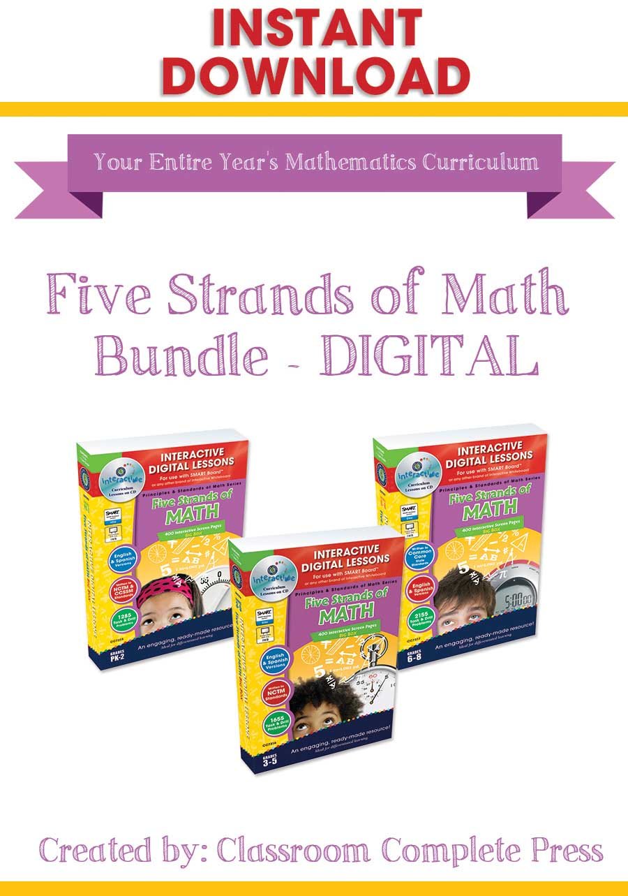 Five Strands of Math - Task and Drills Bundle - DIGITAL LESSONS ...
