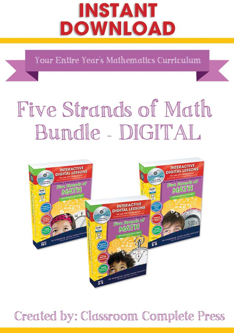 Five Strands of Math - Task and Drills Bundle - DIGITAL LESSONS
