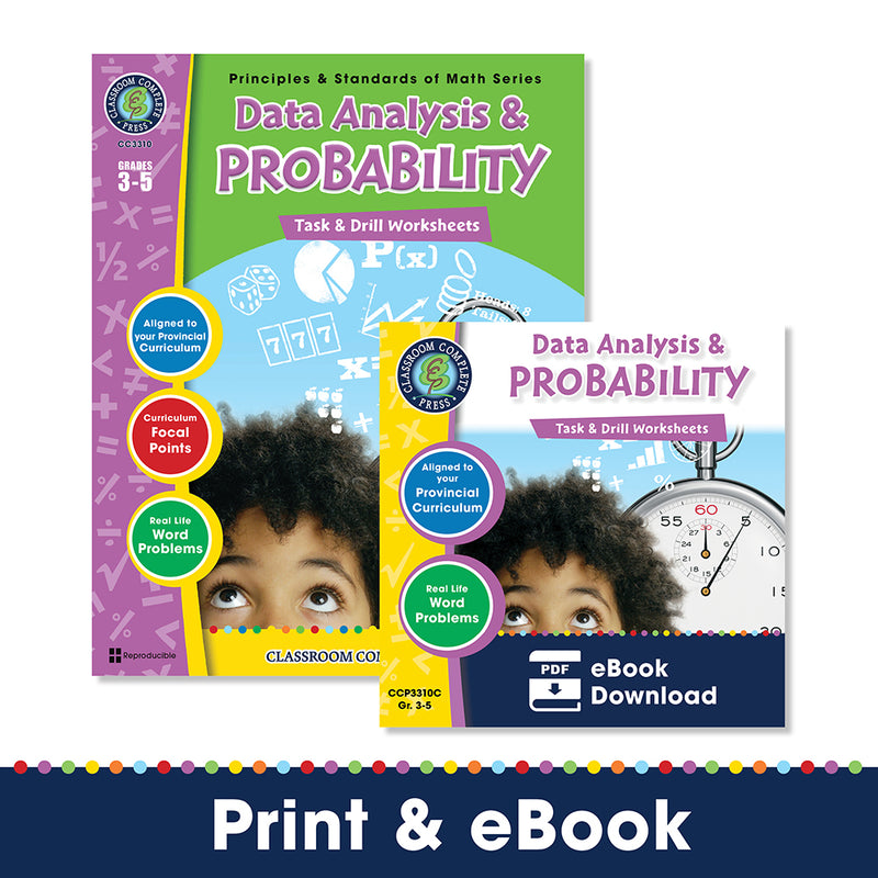 Data Analysis & Probability - Grades 3-5 - Task & Drill Sheets - Canadian Content