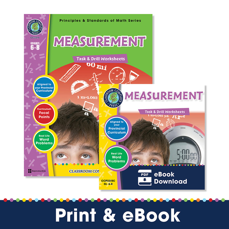 Measurement - Grades 6-8 - Task & Drill Sheets - Canadian Content