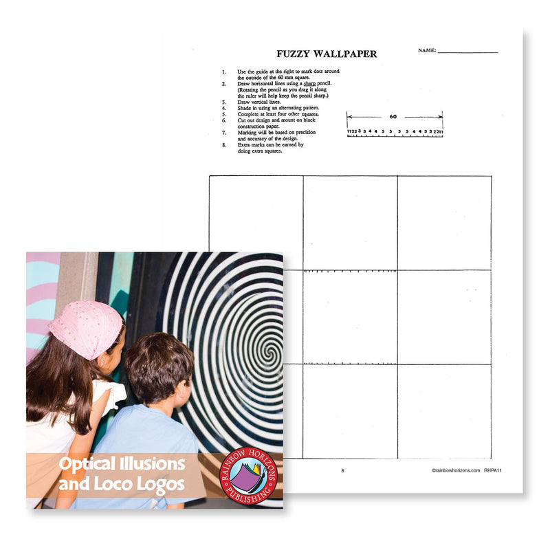 Optical Illusions and Loco Logos: Fuzzy Wallpaper - WORKSHEET