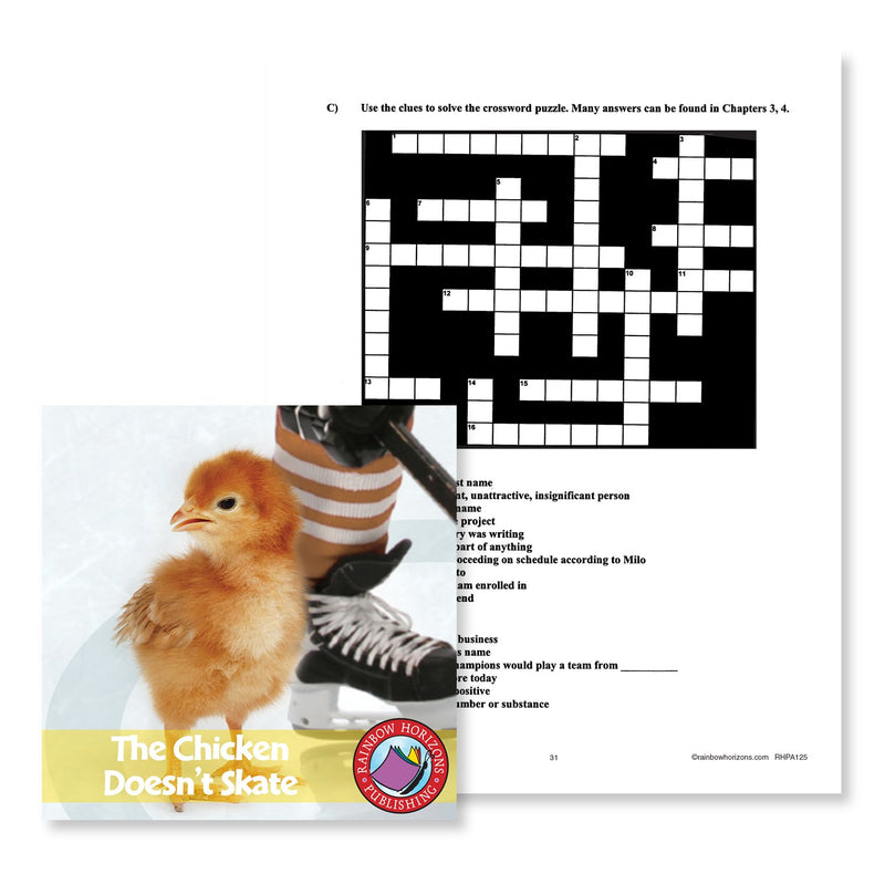 The Chicken Doesn't Skate (Novel Study): Crossword - WORKSHEET