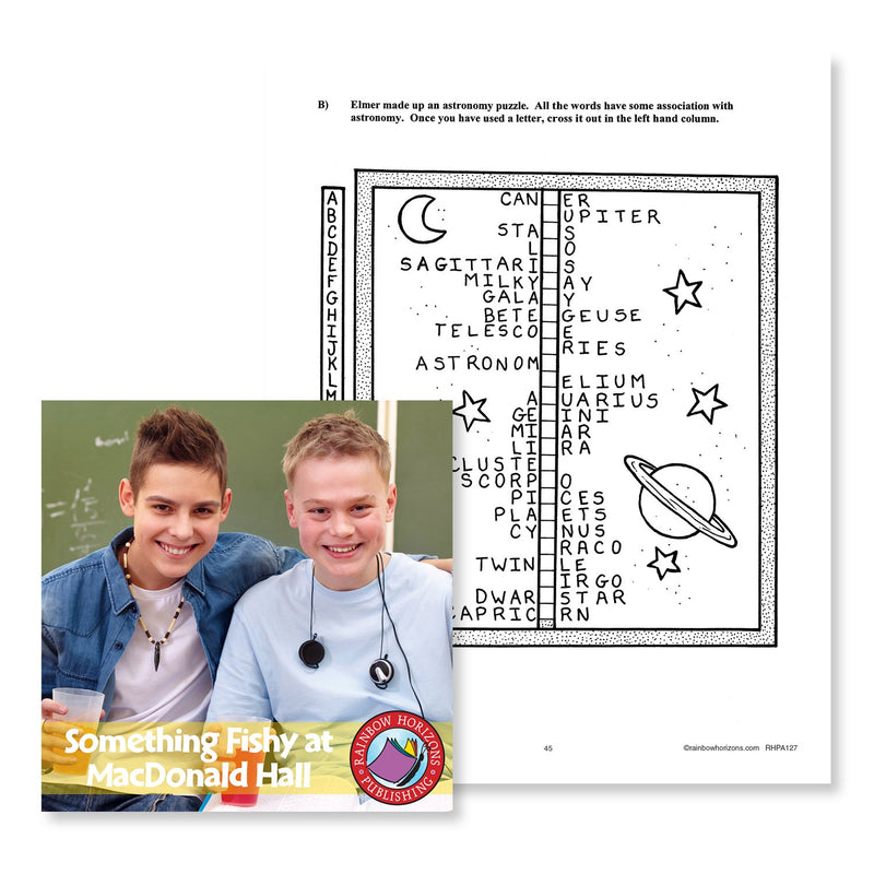 Something Fishy at Macdonald Hall (Novel Study): Astronomy Puzzle - WORKSHEET