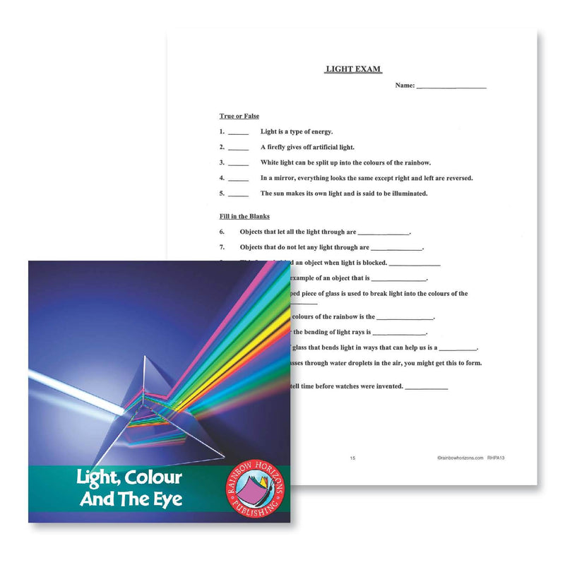 Light, Colour and the Eye: Exam - WORKSHEET