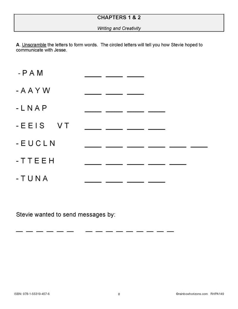How Can a Brilliant Detective Shine in the Dark? (Novel Study): Message Unscrambling - WORKSHEET