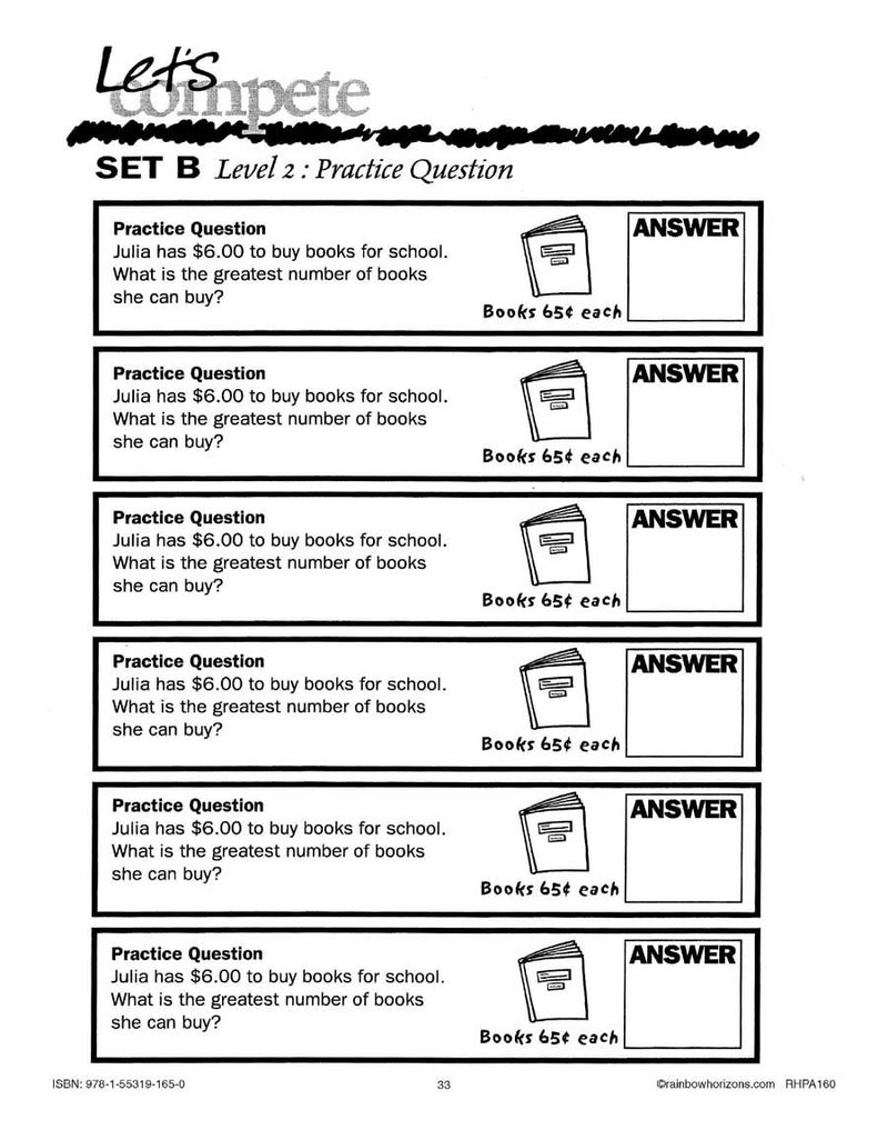 Math Olympics: Level 2 Practice Question Gr. 4-6 - WORKSHEET