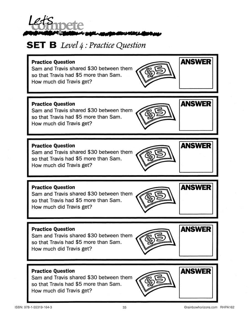 Math Olympics: Level 4 Practice Question Gr. 6-8 - WORKSHEET