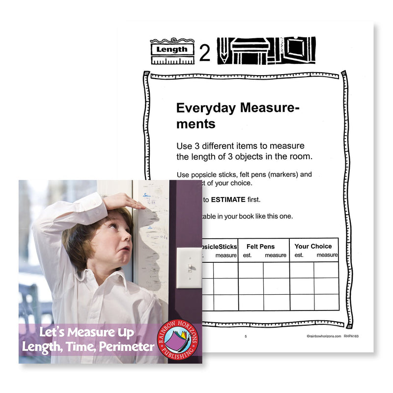 Let's Measure Up: Length, Time, Perimeter: Everyday Measurements - WORKSHEET