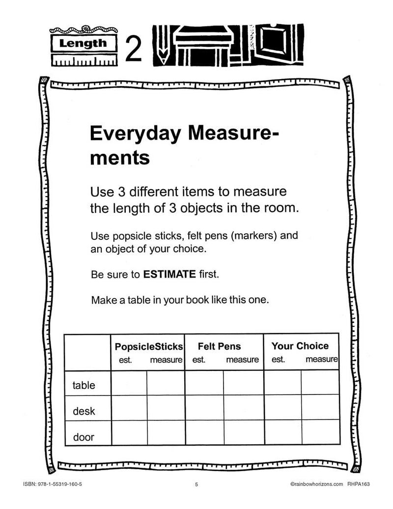 Let's Measure Up: Length, Time, Perimeter: Everyday Measurements - WORKSHEET