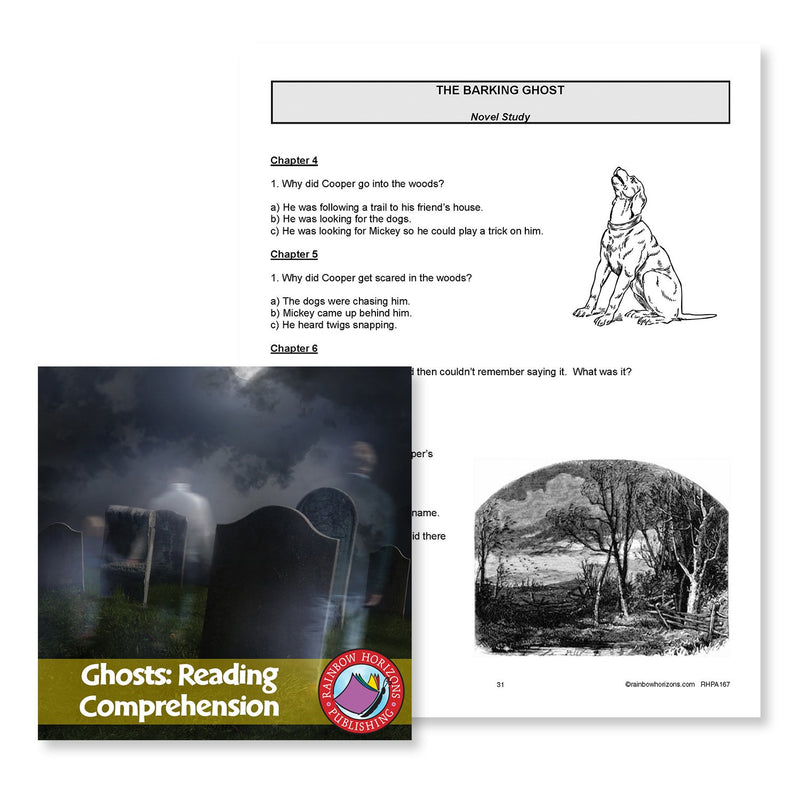Ghosts: Reading Comprehension (Novel Study): The Barking Ghost Chapter 4-6 Questions - WORKSHEET