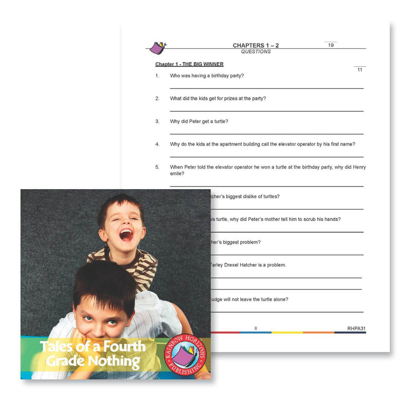 Tales of a Fourth Grade Nothing: Chapter 1 Questions - WORKSHEET